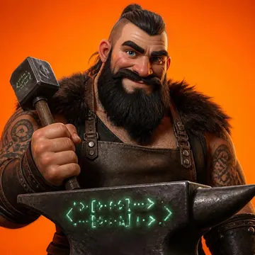 Arvid the smith at an anvil