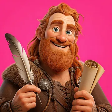 Bragi with a quill and scroll