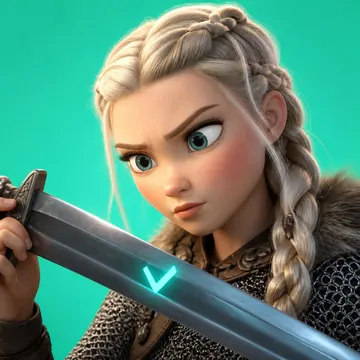 Froya holding a sword