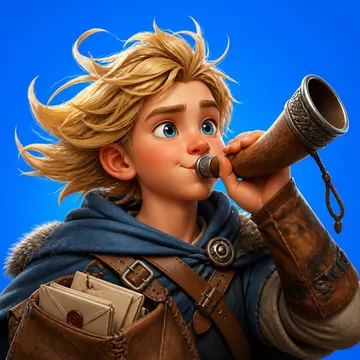 Hermod blowing a horn